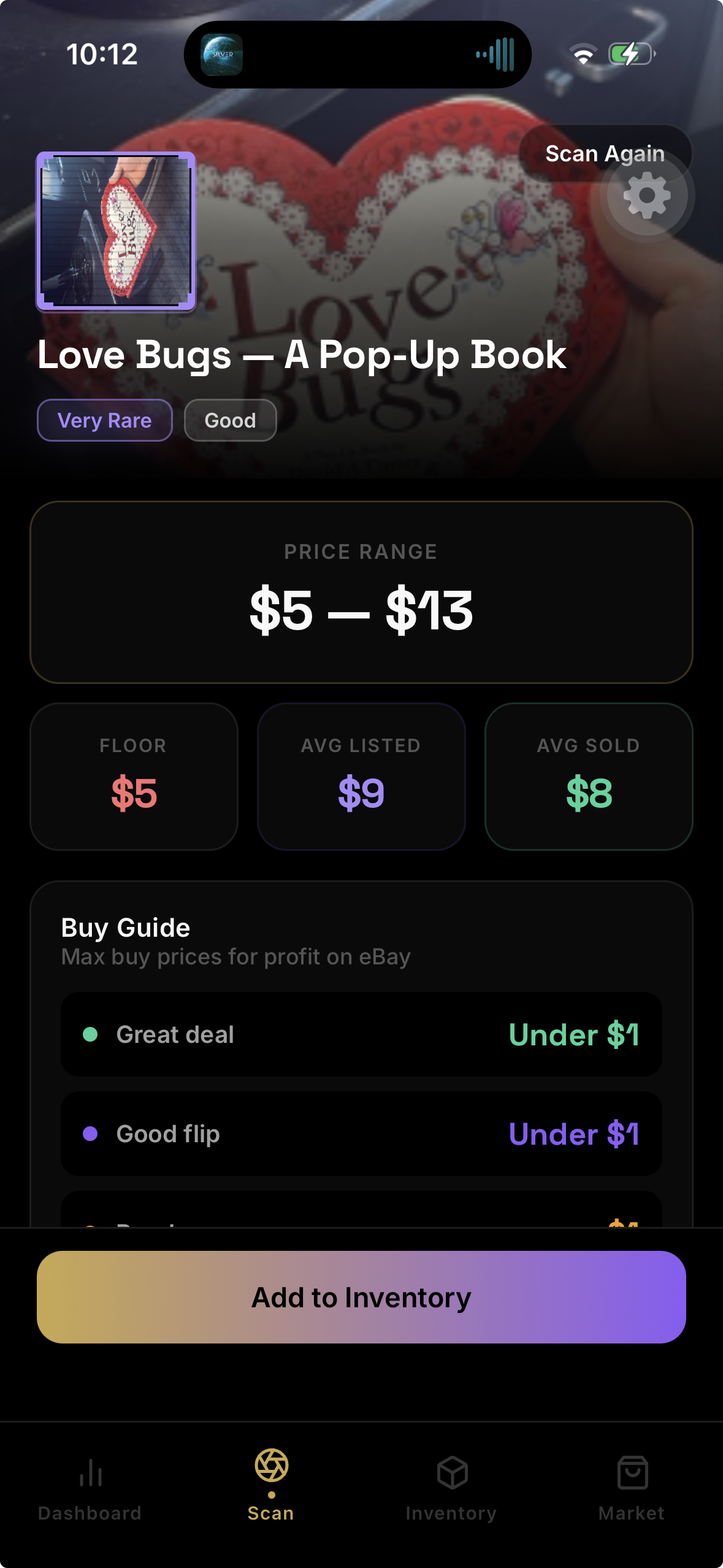LootLens scan result